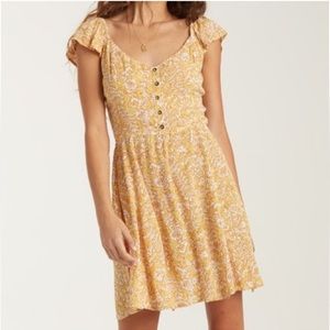 Billabong Summer Yellow Floral Mini Dress